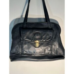 Vintage Black leather bag | Cypress Woods | Vintage Shoulder Bag Tote